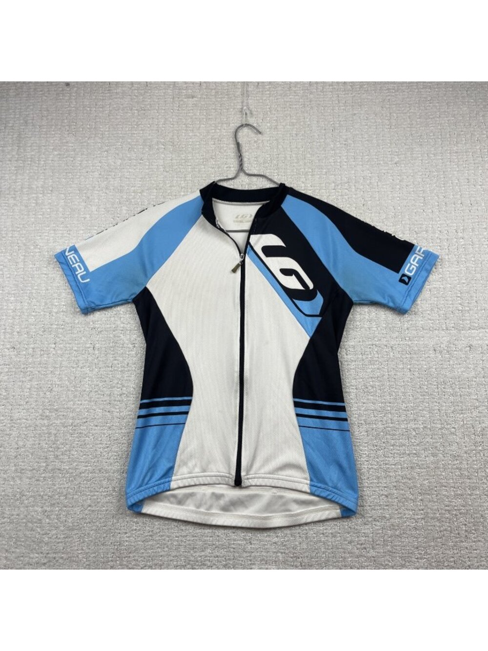 Louis Garneau Cycling Jersey Full Zip LG Racing Bike Blue / White Wom Sz M